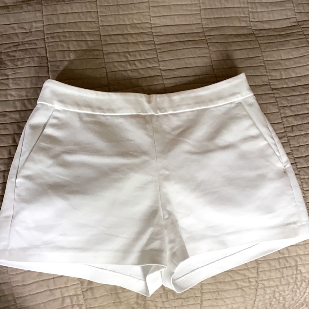 White dressy mid rise shorts